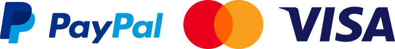 PayPal, Visa, Mastercard